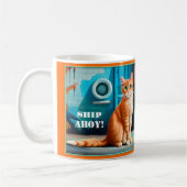 Chat Artistique Coloré Chat Nautique Bateau Mug (Gauche)