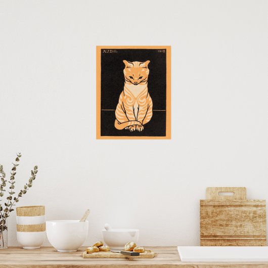 Chat assis par Julie de Graag Poster (Cuisine)