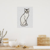 chat assis par Julie de Graag Poster (Cuisine)