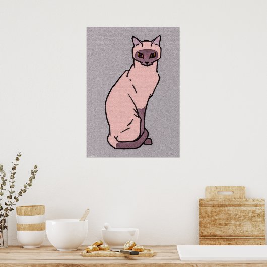 chat assis par Julie de Graag Poster (Cuisine)