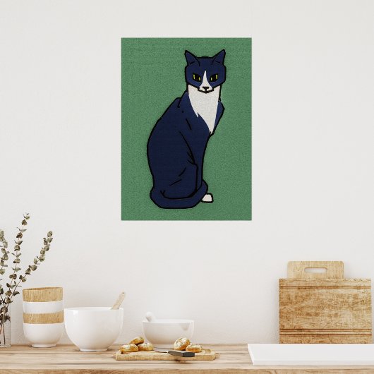 chat assis par Julie de Graag Poster (Cuisine)