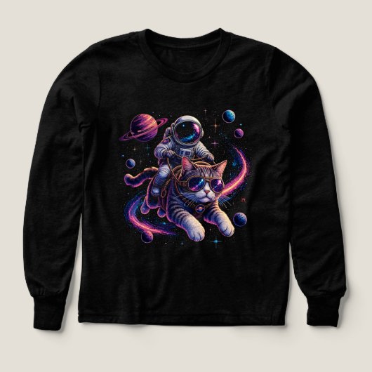 Chat astronaute chevauchant à travers l'espace (Motif recto)