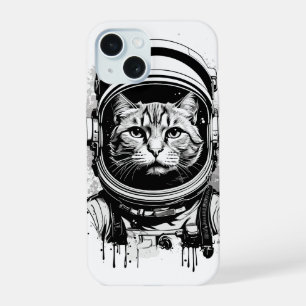 Chat astronaute noir et blanc