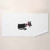 Chat Atomique avec chatte rose Chatte Fille Nettoy (Serviette de bain)