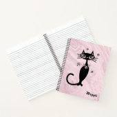 Chat atomique rose rétro - Carnet Spiral personnal (Intérieur)
