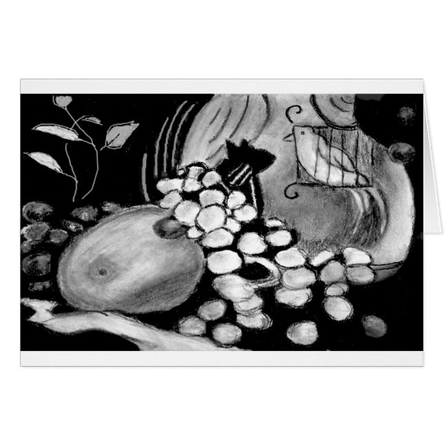 Chat au charbon de bois et oiseaux (Devant horizontal)