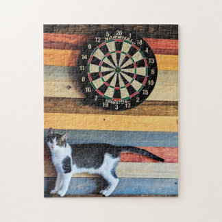 Chat au jeu de fléchettes Puzzle