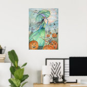 Chat aux Sorcières Automne Halloween Poster par M. (Bureau à domicile)