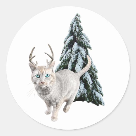 Chat avec Antlers et Stickers Arbre (Devant)