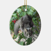 Chat avec Berries Holly Ornement (Droite)