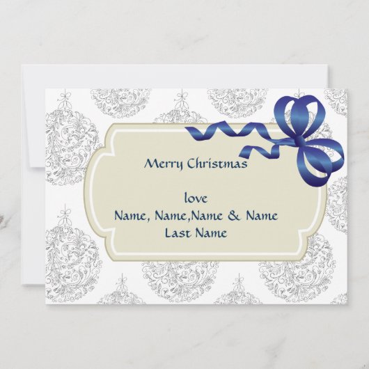 Chat avec boules de Noël Deux faces Carte de Noël (Dos)