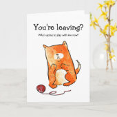 Chat avec carte de laisser en laine (Fleur jaune)