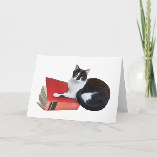 Chat avec carte de livre (Devant)