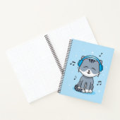 Chat avec casque Bullet (8.5x11) Carnet (Intérieur)