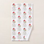 Chat avec Casquette Père Noël (Serviette à main)