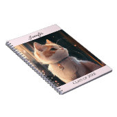 Chat avec collier Personnaliser Nom Carnet cadeau (Côté Droit)