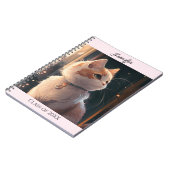 Chat avec collier Personnaliser Nom Carnet cadeau (Côté gauche)