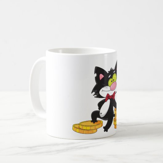Chat avec de l'argent Mug (Devant gauche)