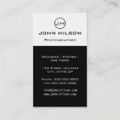 Chat avec la caméra - Carte de visite photographe (Dos)