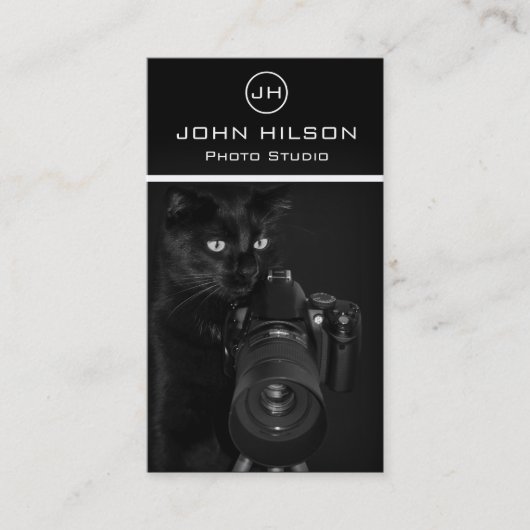 Chat avec l'appareil photo - Carte de visite de ph (Devant)