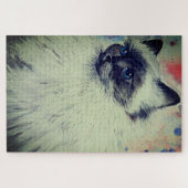 Chat Avec Les Yeux Bleus Jigsaw Puzzle J'Aime Mes (Horizontal)