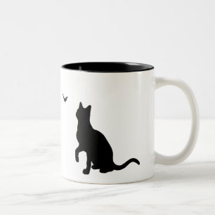 Chat avec Mug Papillon