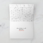 Chat avec Orange Tulips Carte d'anniversaire (Intérieur)