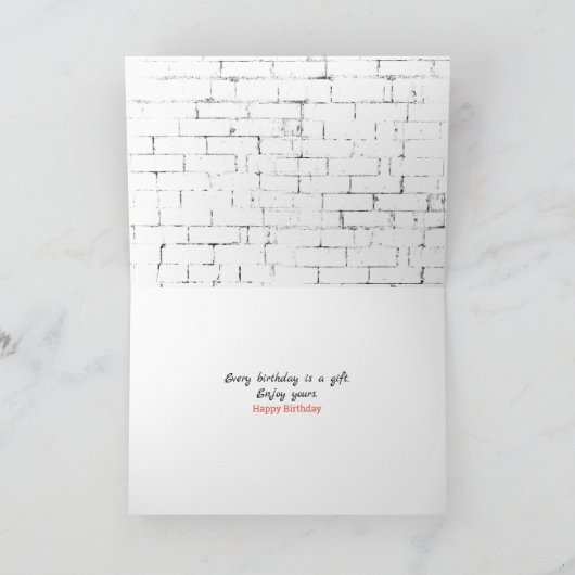 Chat avec Orange Tulips Carte d'anniversaire (Intérieur)