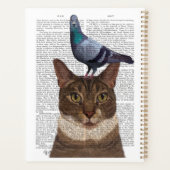 Chat avec Pigeon sur la tête (Dos)