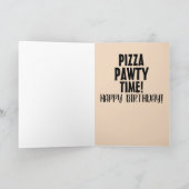 CHAT AVEC PIZZA AMUSANTE CARTES DE SALUT D'ANNIVER (Intérieur)