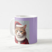 CHAT AVEC SANTA HAT CHRISTMAS CAFÉ MUG (Devant gauche)
