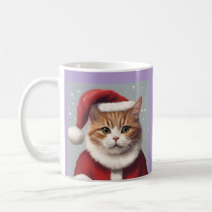 CHAT AVEC SANTA HAT CHRISTMAS CAFÉ MUG