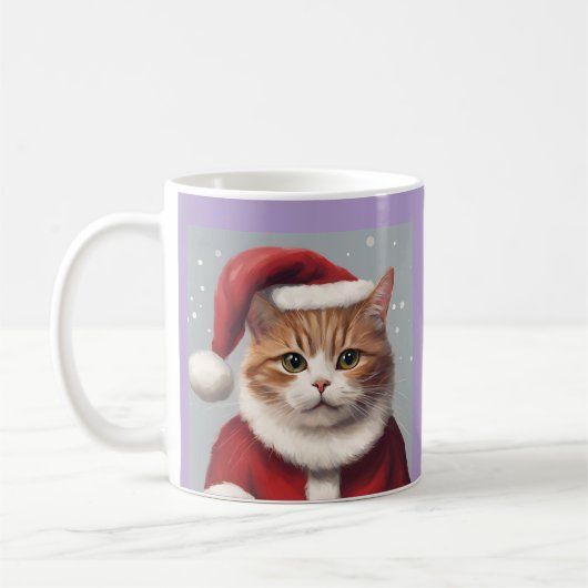 CHAT AVEC SANTA HAT CHRISTMAS CAFÉ MUG (Gauche)
