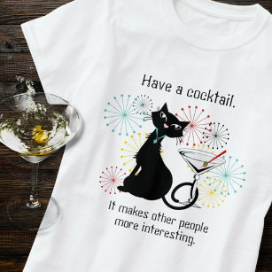 Chat avec T-shirt en verre Martini