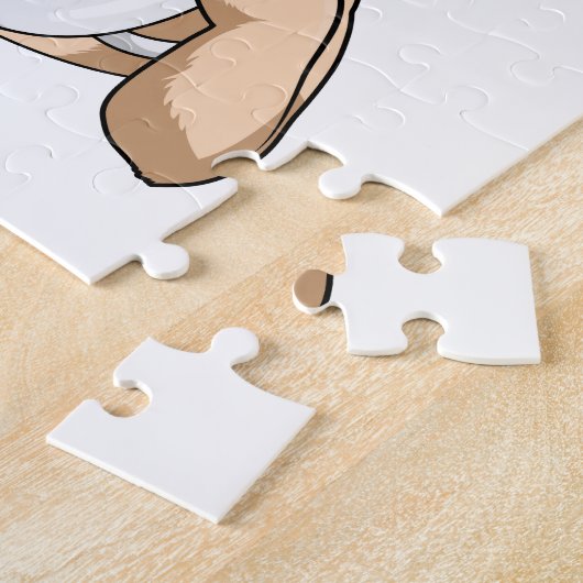 Chat avec tasse de café puzzle puzzle (Côté)