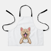 Chat avec tasse de café tablier (Recto)