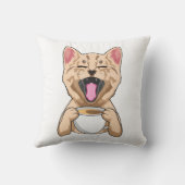 Chat avec tasse de coussin de café (Verso)