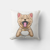 Chat avec tasse de coussin de café (Recto)