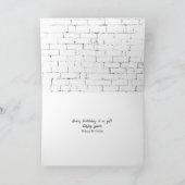 Chat avec Tulipes Jaunes Carte d'anniversaire (Intérieur)