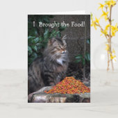 Chat avec un coeur gracieux carte d'anniversaire (Fleur jaune)