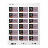 Chat avec un Étiquette de adresse de coeur gracieu (Feuille entière)