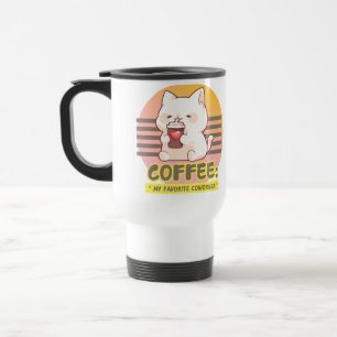 chat avec une citation de tasse de café coeur