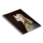 Chat avec une oreille de perle - Carnet spiral (Côté Droit)