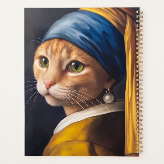 Chat avec une oreille de perle | Funny Vermeer Par (Dos)