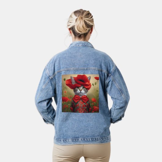 Chat avec une robe faite de coquelicot (Modèle)