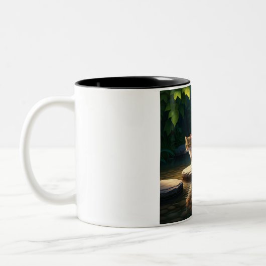 Chat Aventureux Maman Mug Deux Tons (Gauche)