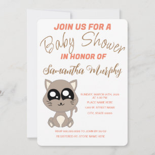 Chat bébé   Invitation Baby shower