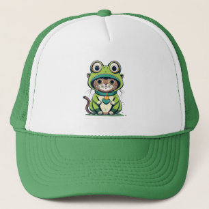 Chat bébé mignon avec Casquette de grenouille