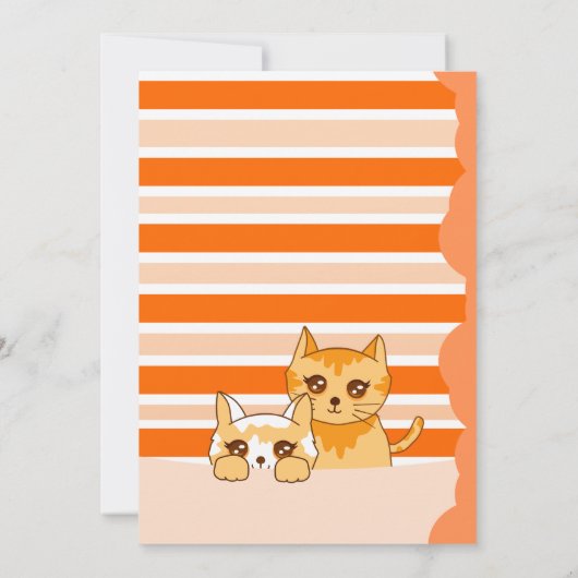 chat bébé mignon, baby shower Invitation (Dos)