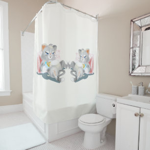 Chat bébé Rideau de douche amusant - Couleurs pers